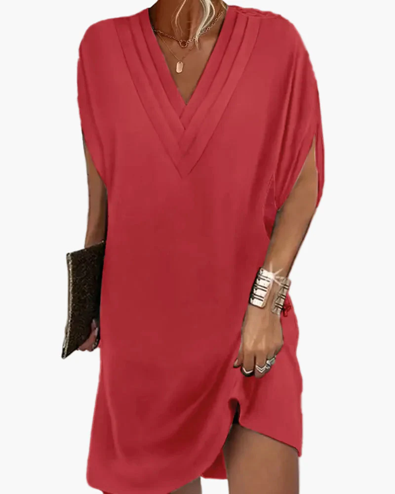 Robe décontractée femme col en V manches fendues style chic pour toutes occasions - Image 11