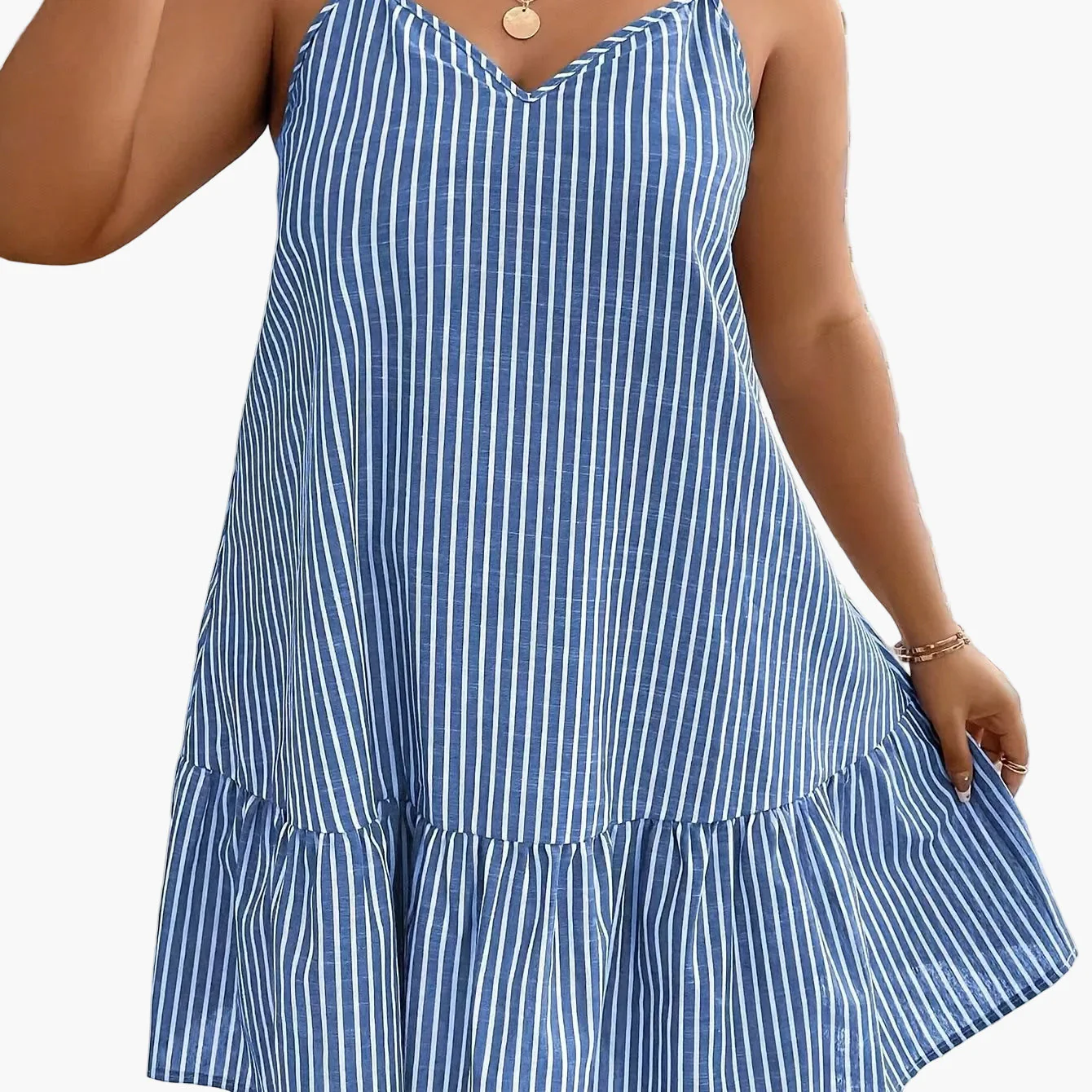 Robe décontractée pour femme à rayures, style ample, parfaite pour l'été et les sorties détente - Image 5