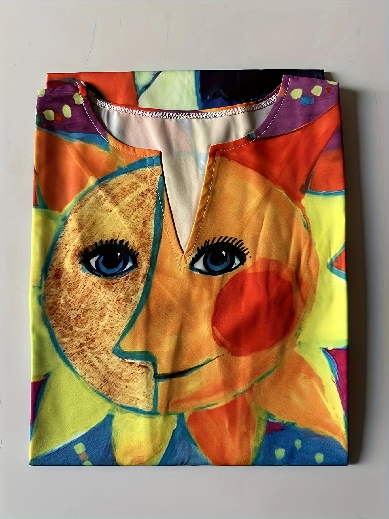 Robe décontractée femme style vintage motif artistique chats et soleil – idéale pour l'été et le printemps - Image 3
