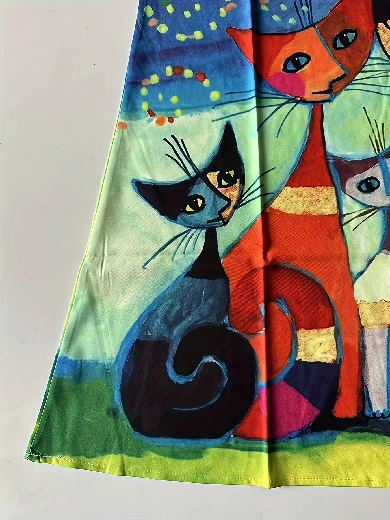 Robe décontractée femme style vintage motif artistique chats et soleil – idéale pour l'été et le printemps - Image 4