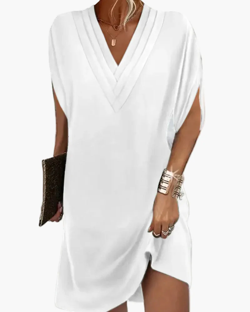 Robe élégante décontractée pour femme à manches fendues – Style chic polyvalent - Image 3