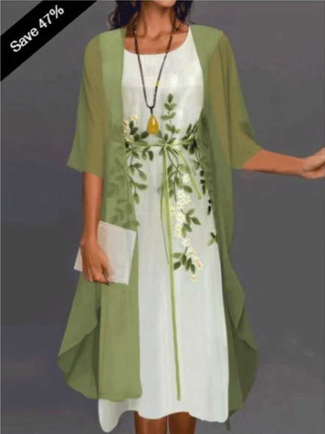 Robe élégante deux pièces style soirée pour femme, ensemble chic avec veste fluide, idéal cérémonies et événements - Image 3