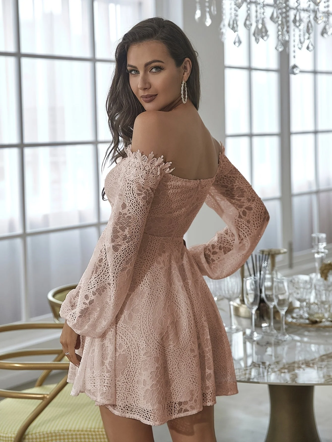 Robe élégante à épaules dénudées style bohème pour femme – Soirée, cocktail, printemps/été - Image 10