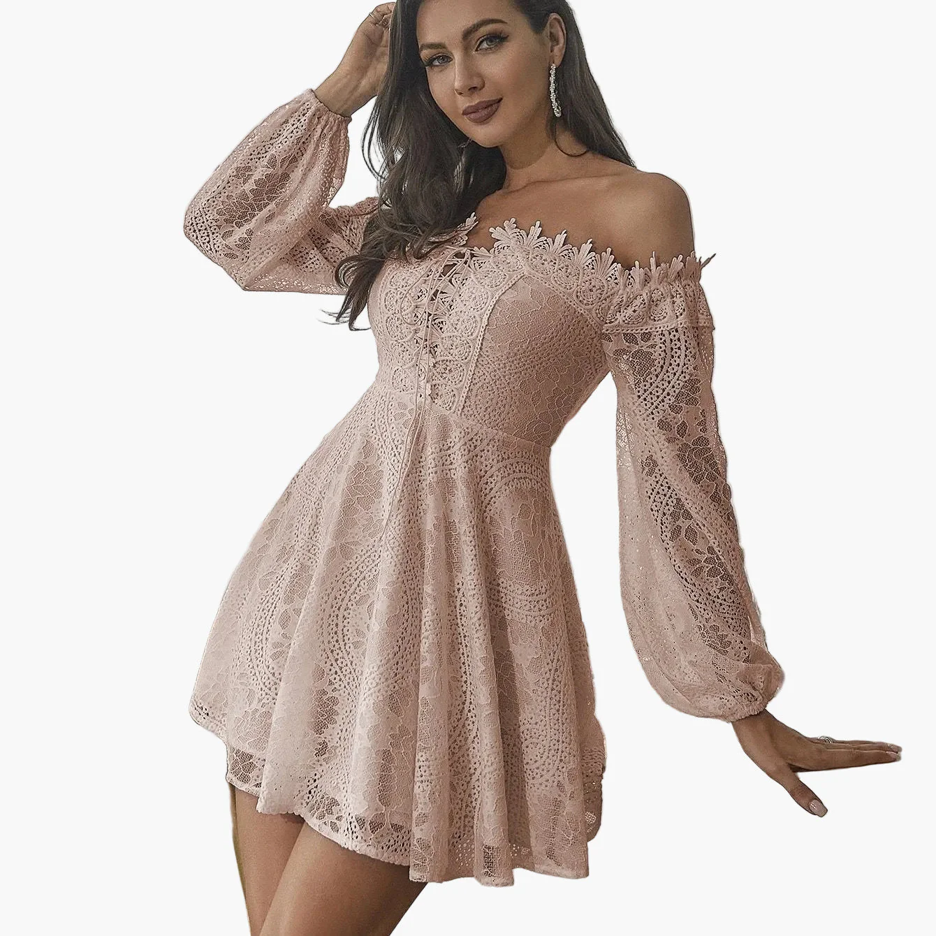Robe élégante à épaules dénudées style bohème pour femme – Soirée, cocktail, printemps/été - Image 12
