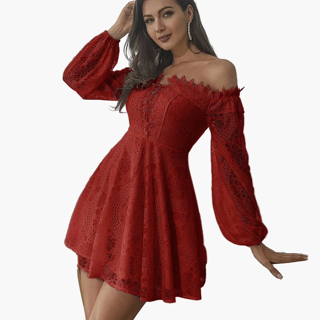Robe élégante à épaules dénudées style bohème pour femme – Soirée, cocktail, printemps/été - Image 13
