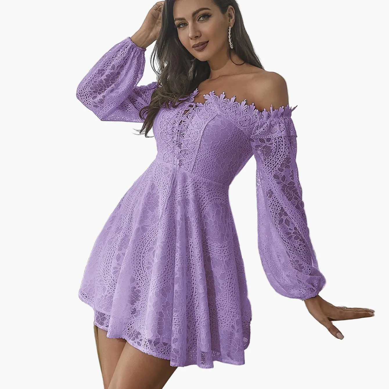 Robe élégante à épaules dénudées style bohème pour femme – Soirée, cocktail, printemps/été - Image 14
