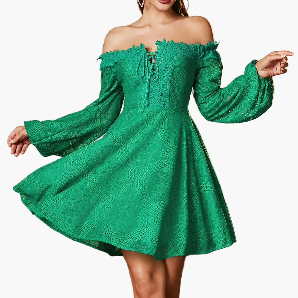 Robe élégante à épaules dénudées style bohème pour femme – Soirée, cocktail, printemps/été - Image 17