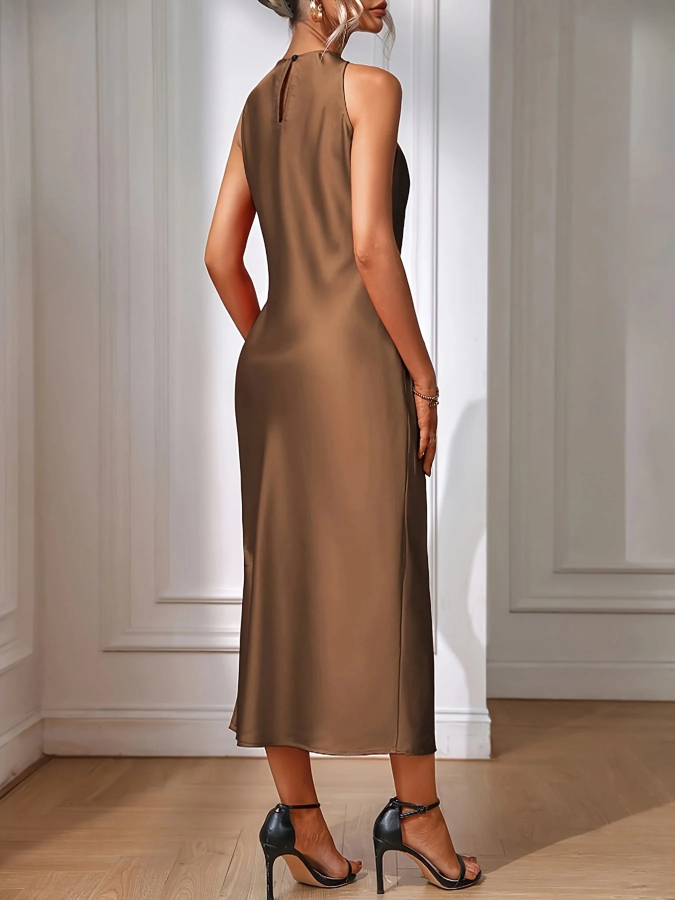 Robe Élégante Femme Coupe Droite Style Décontracté pour Soirée ou Quotidien - Image 2