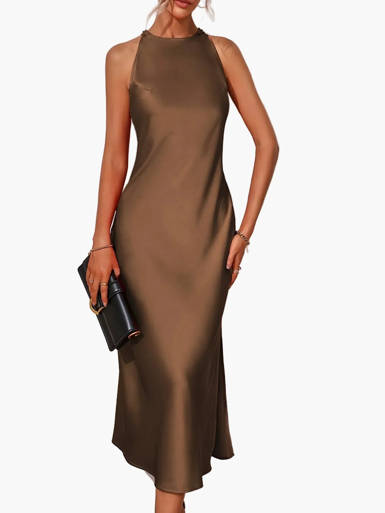 Robe Élégante Femme Coupe Droite Style Décontracté pour Soirée ou Quotidien - Image 5