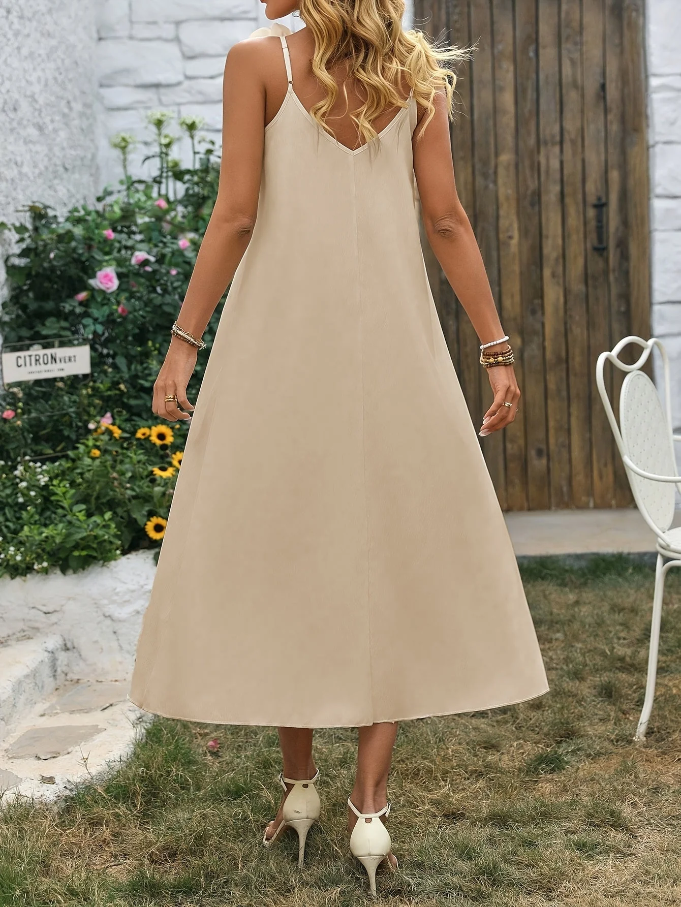 Robe élégante femme style bohème à fleurs 3D épaules, décontractée pour printemps et été - Image 7