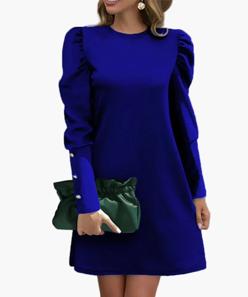 Robe élégante à manches longues bouffantes pour femme – Style chic pour occasions spéciales - Image 12