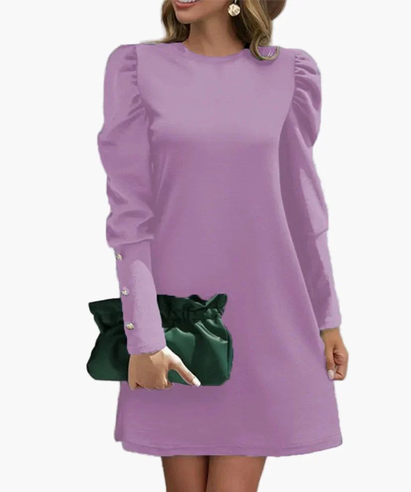Robe élégante à manches longues bouffantes pour femme – Style chic pour occasions spéciales - Image 13