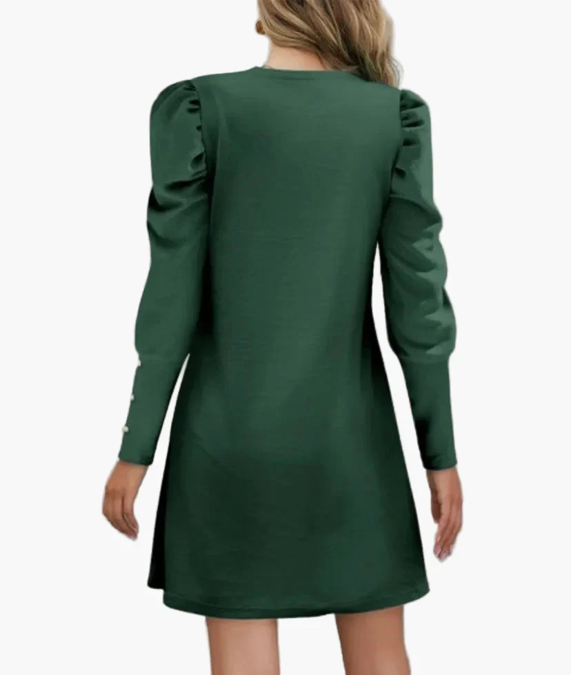 Robe élégante à manches longues bouffantes pour femme – Style chic pour occasions spéciales - Image 2