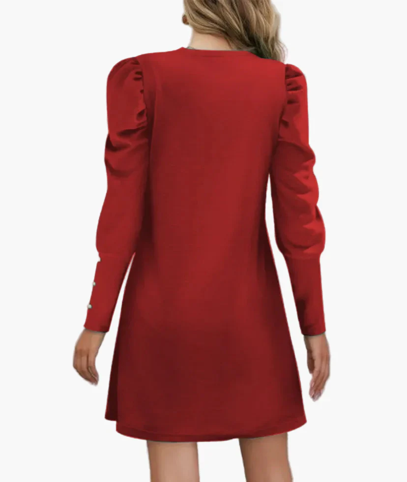 Robe élégante à manches longues bouffantes pour femme – Style chic pour occasions spéciales - Image 4