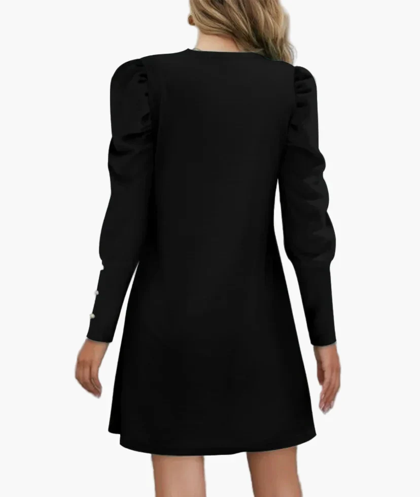 Robe élégante à manches longues bouffantes pour femme – Style chic pour occasions spéciales - Image 6