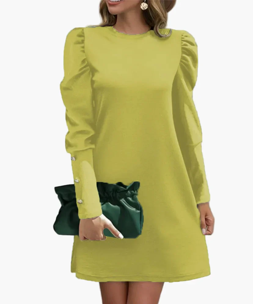 Robe élégante à manches longues bouffantes pour femme – Style chic pour occasions spéciales - Image 8