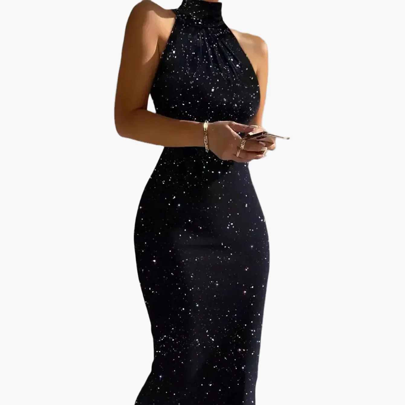 Robe élégante sans manches pour femme, style galaxie, soirée et cocktail - Image 2