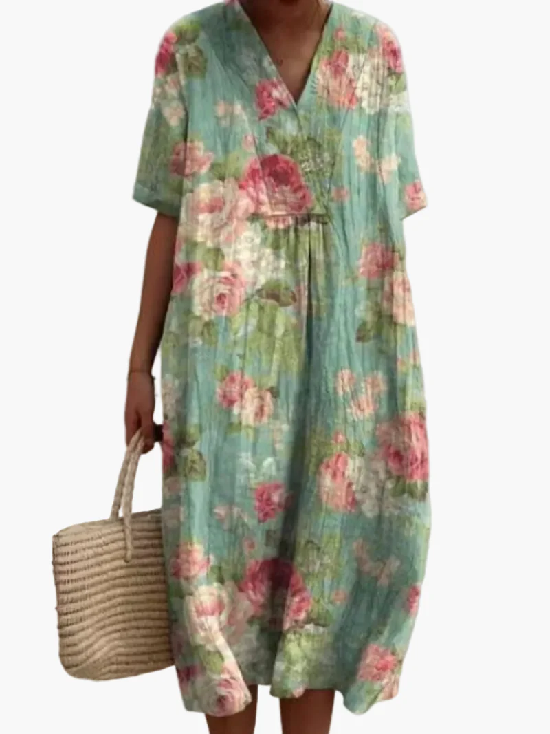 Robe d'été décontractée femme coupe ample style floral bohème - Image 11