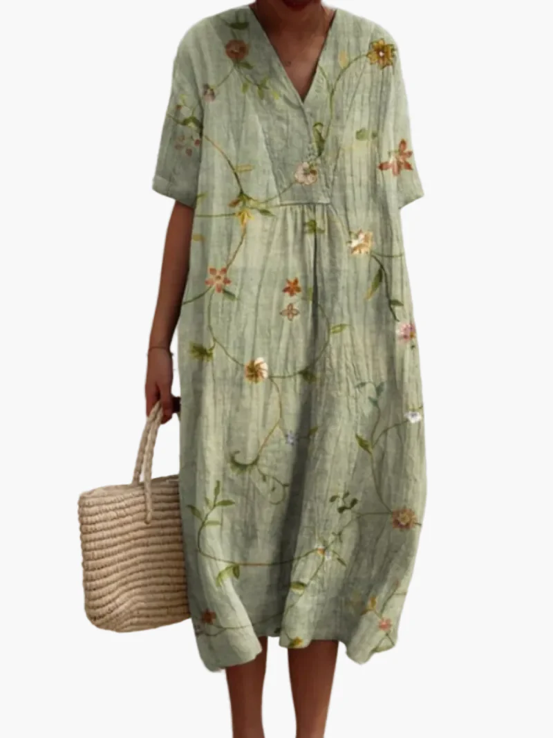 Robe d'été décontractée femme coupe ample style floral bohème - Image 12