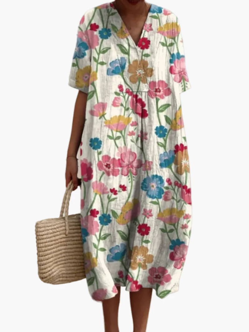 Robe d'été décontractée femme coupe ample style floral bohème - Image 14