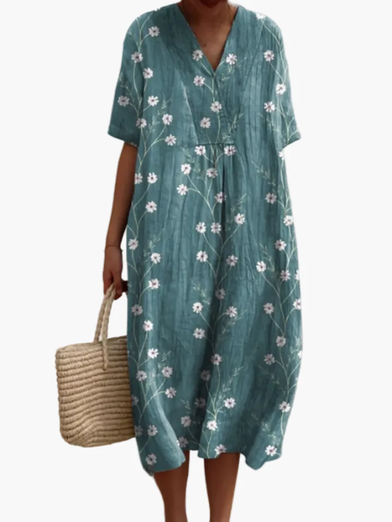Robe d'été décontractée femme coupe ample style floral bohème - Image 15