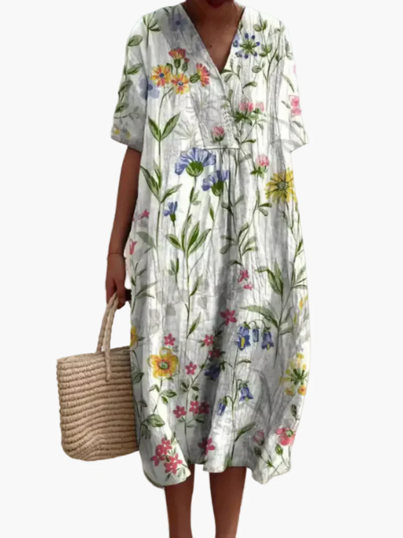 Robe d'été décontractée femme coupe ample style floral bohème - Image 3