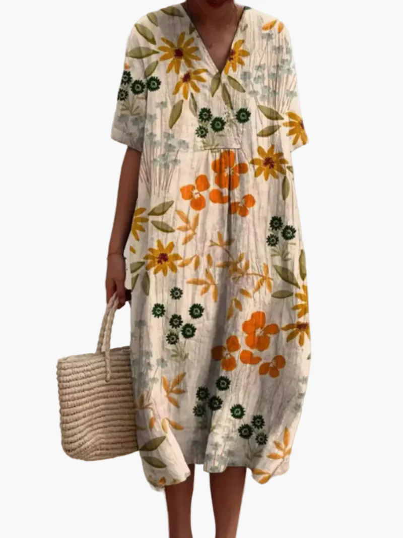 Robe d'été décontractée femme coupe ample style floral bohème - Image 4