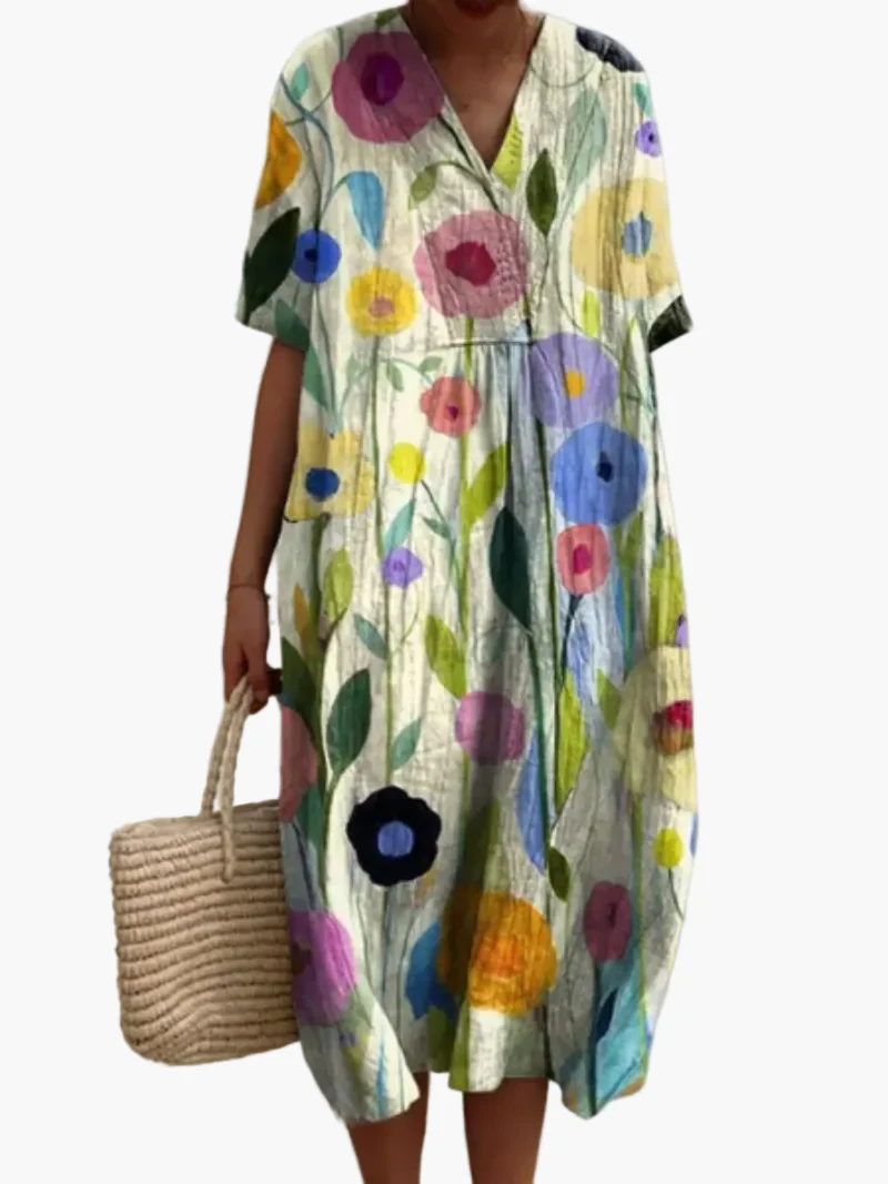 Robe d'été décontractée femme coupe ample style floral bohème - Image 5