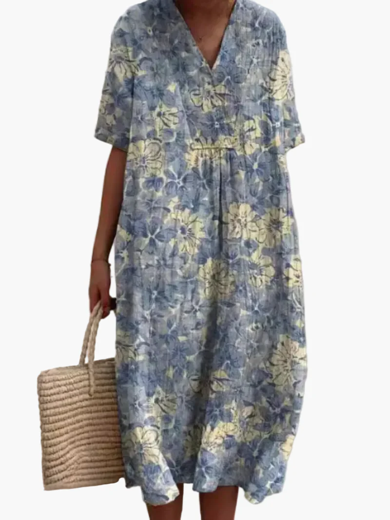 Robe d'été décontractée femme coupe ample style floral bohème - Image 7