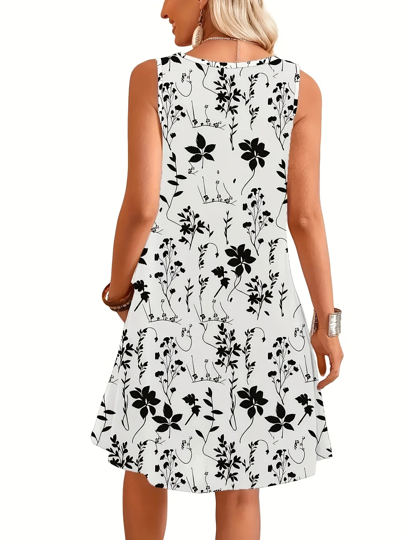 Robe d'été décontractée sans manches femme style floral chic - Image 10