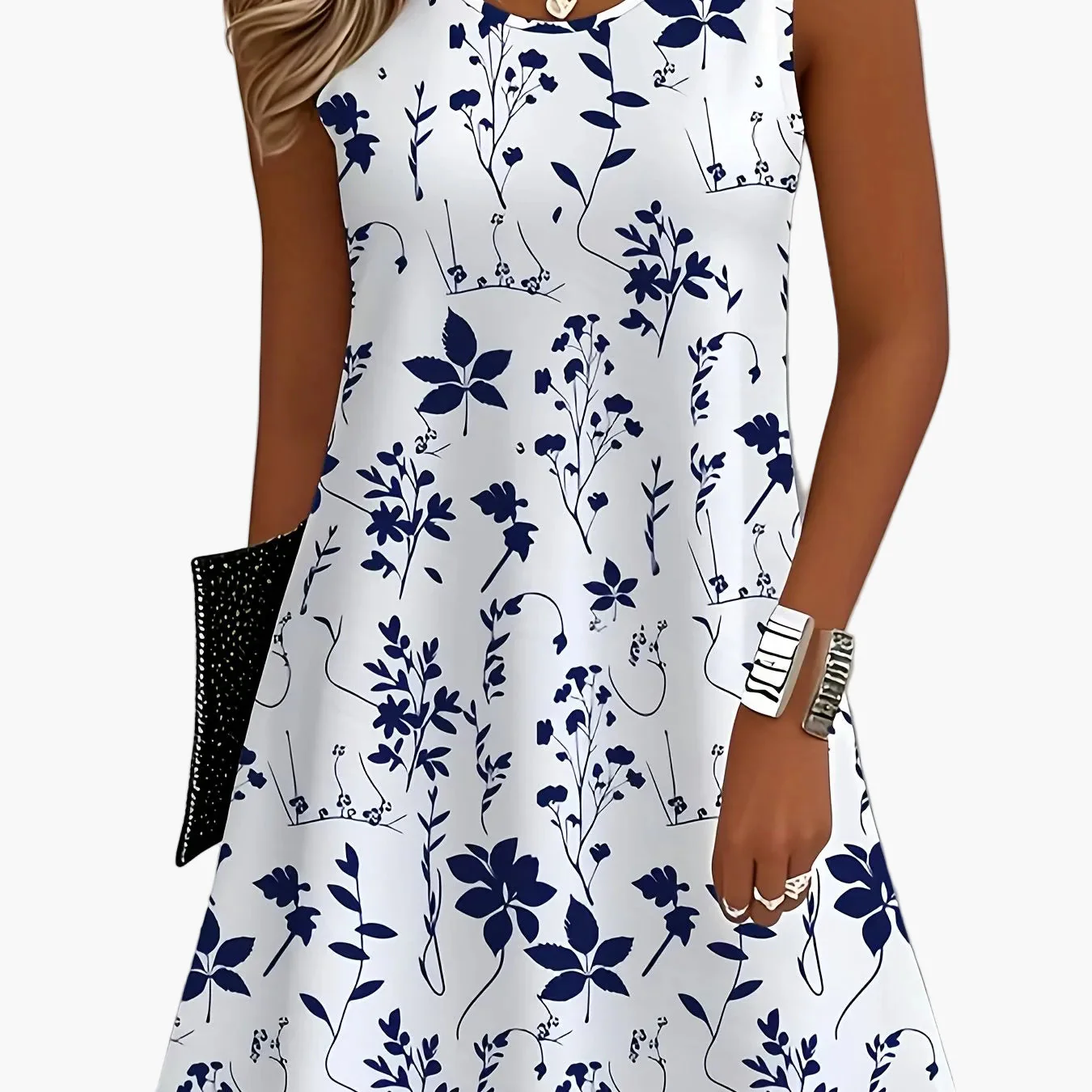 Robe d'été décontractée sans manches femme style floral chic - Image 11