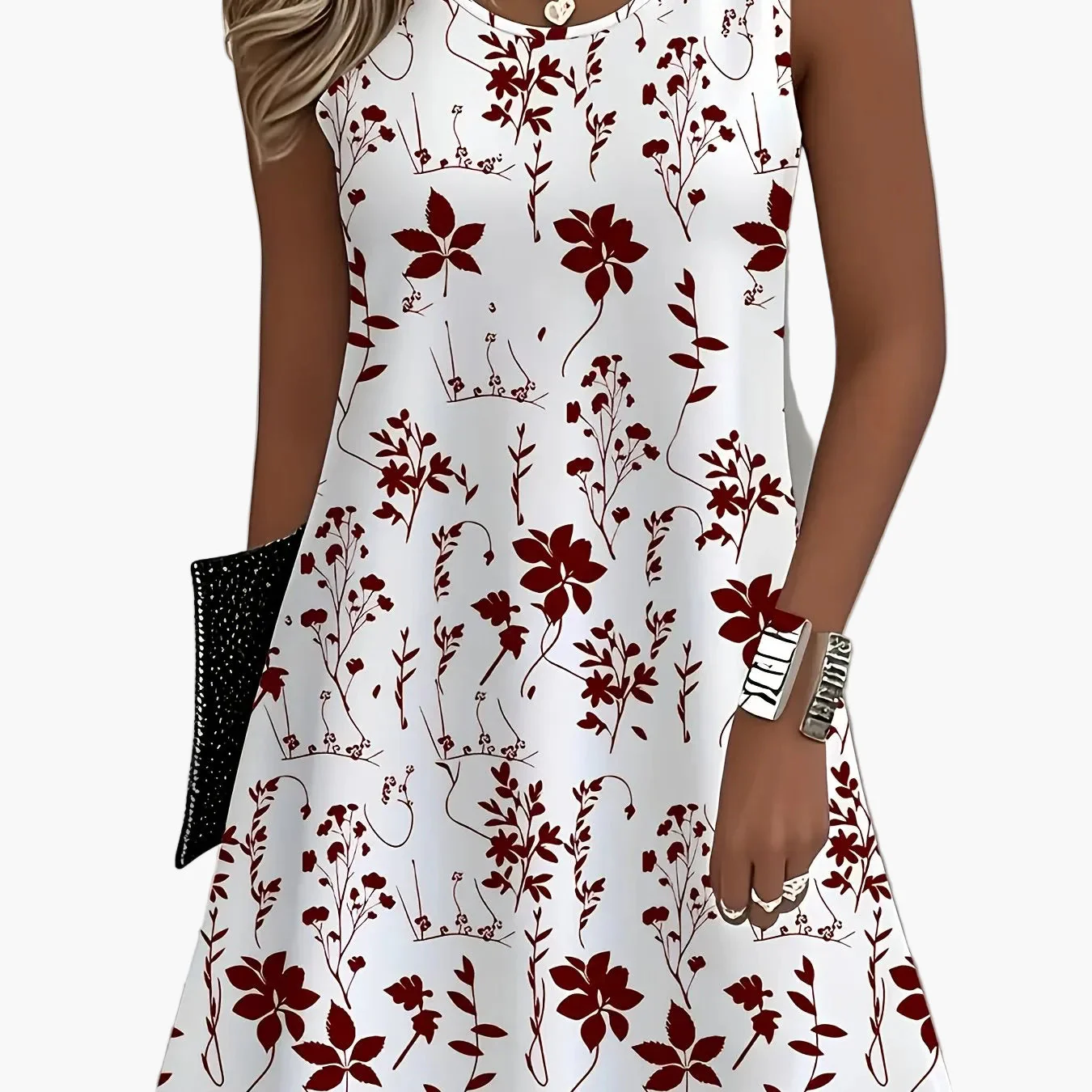 Robe d'été décontractée sans manches femme style floral chic - Image 12
