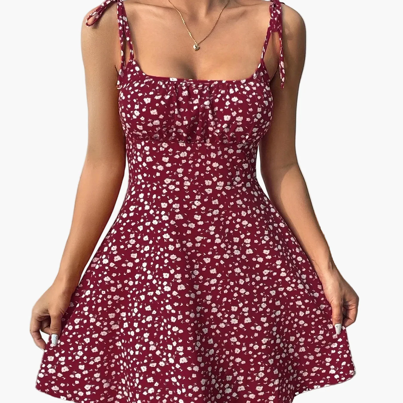 Robe d'été féminine style chic à bretelles et imprimé fleuri - Idéale pour sorties et vacances - Image 14