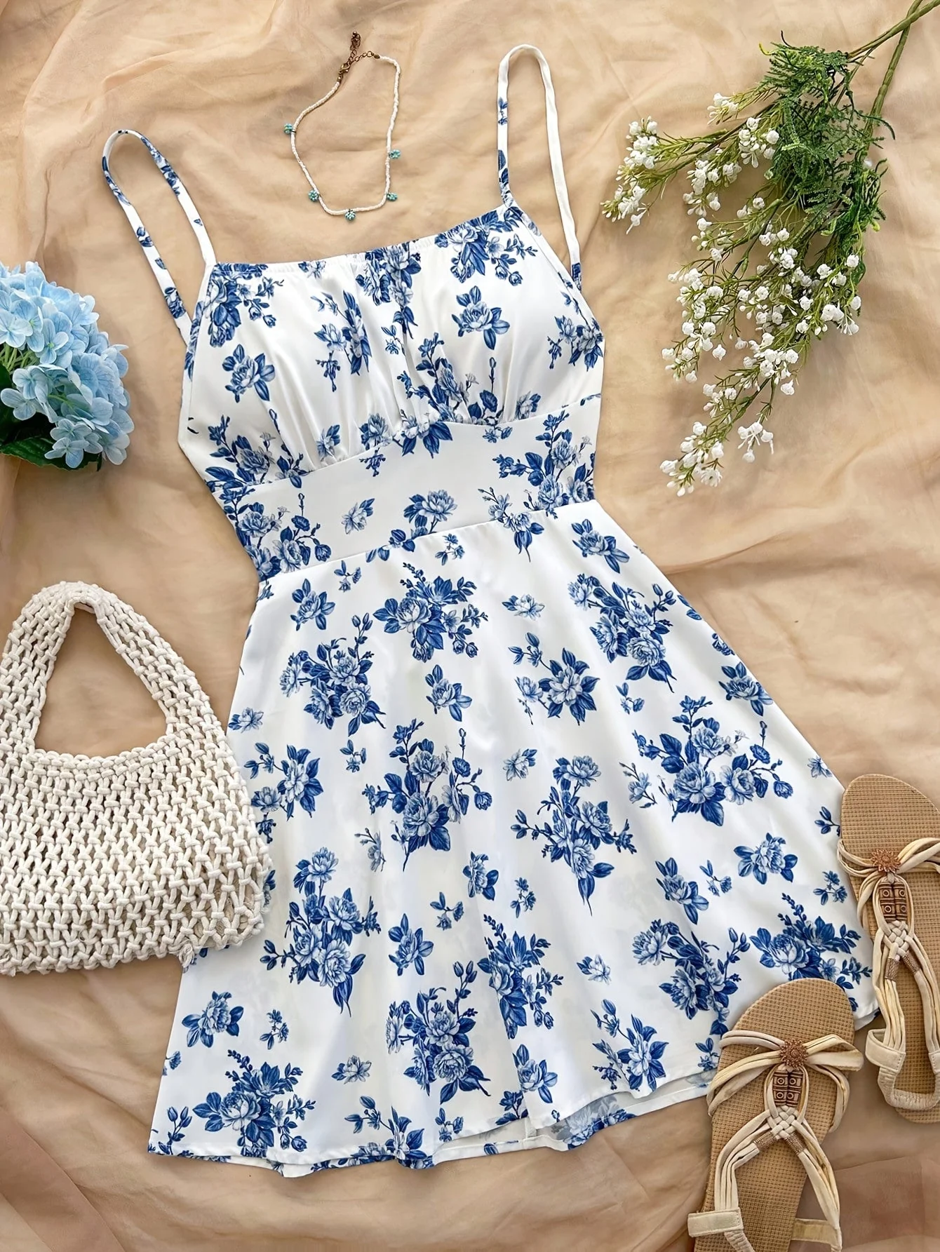 Robe d'été féminine style élégant à fleurs, coupe trapèze, usage quotidien ou occasion spéciale - Image 7