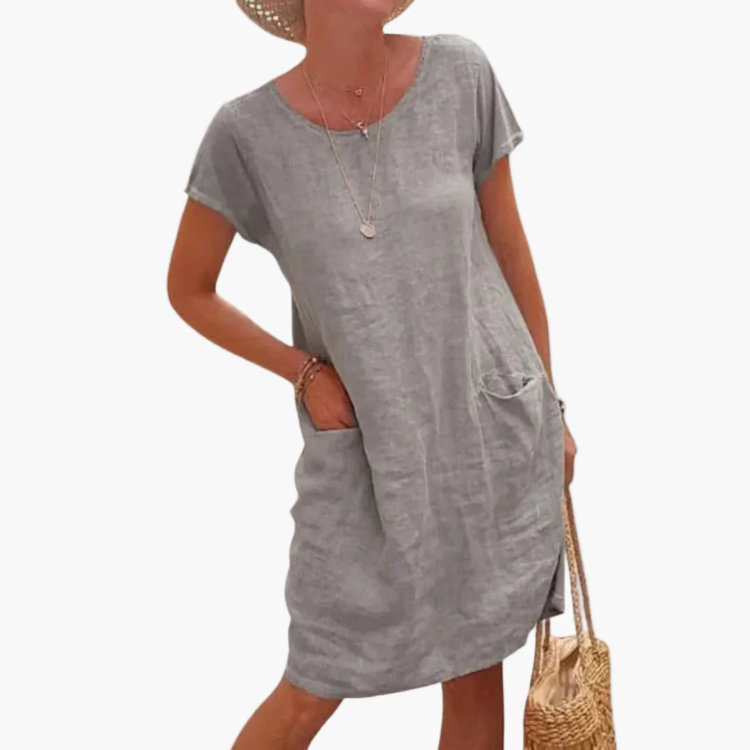 Robe d'été femme décontractée à manches courtes avec poches – Style idéal pour la plage et les vacances - Image 4