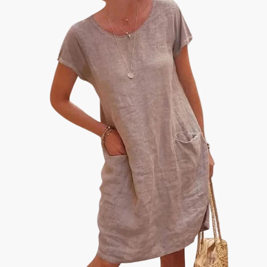 Robe d'été femme décontractée à manches courtes avec poches – Style idéal pour la plage et les vacances - Image 5