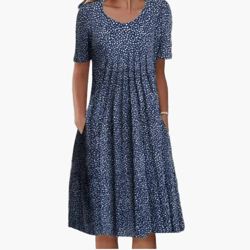 Robe d'été femme à manches courtes, style décontracté, imprimé fleuri, idéale pour les journées ensoleillées - Image 4