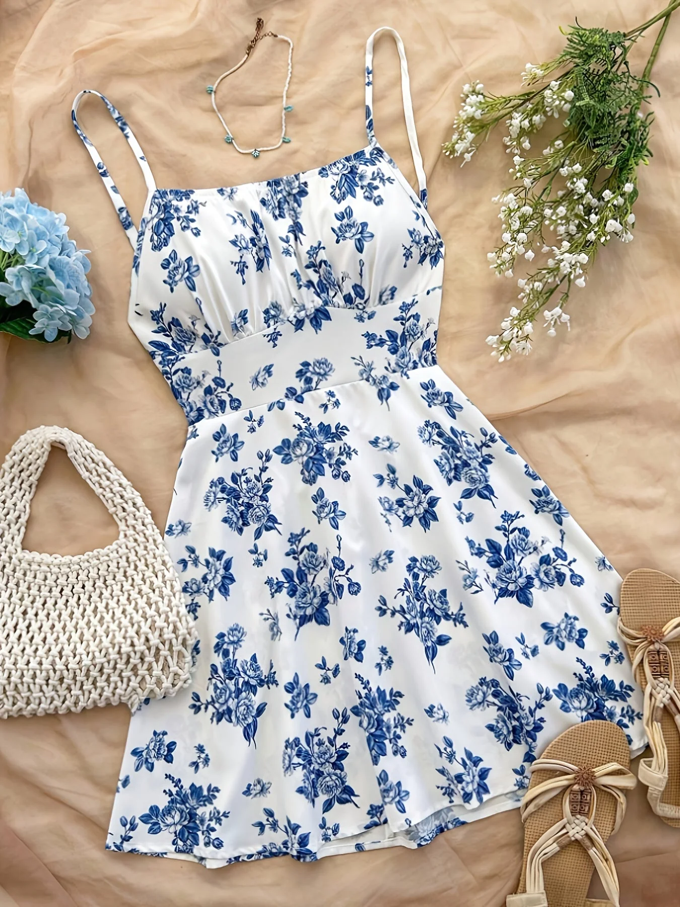 Robe d'été à fleurs style décontracté pour femme, idéale pour les vacances - Image 2