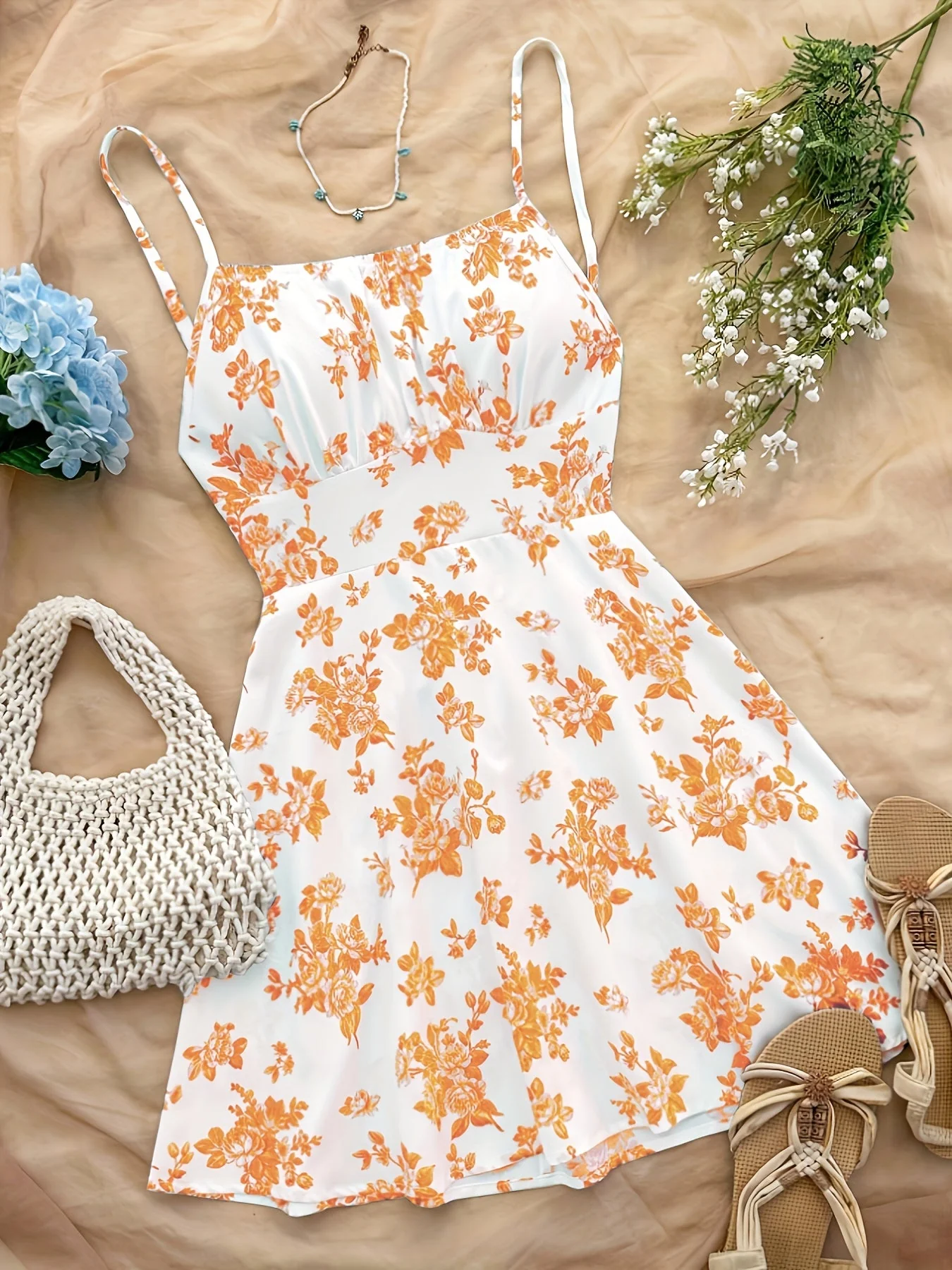 Robe d'été à fleurs style décontracté pour femme, idéale pour les vacances - Image 4