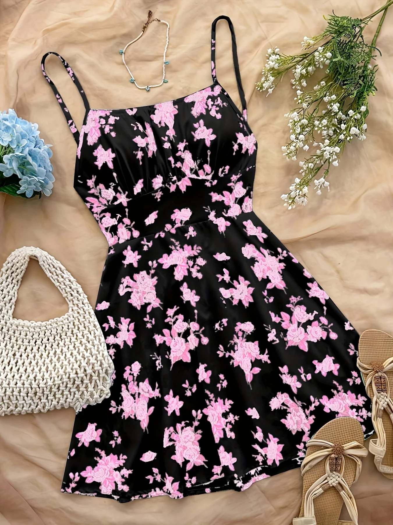 Robe d'été à fleurs style décontracté pour femme, idéale pour les vacances - Image 5