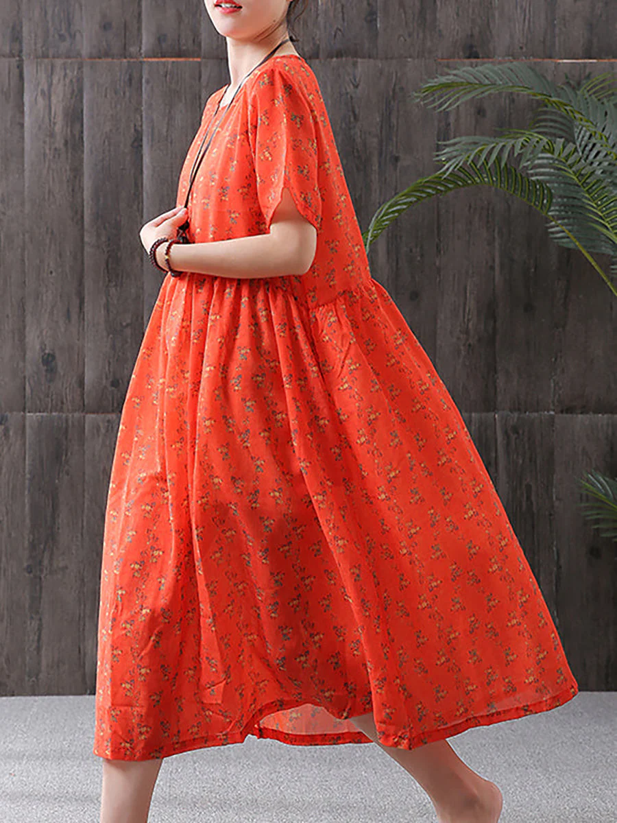 Robe Femme Décontractée à Motif Floral Style Bohème, Coupe Ample, Idéale pour Été et Loisirs - Image 5