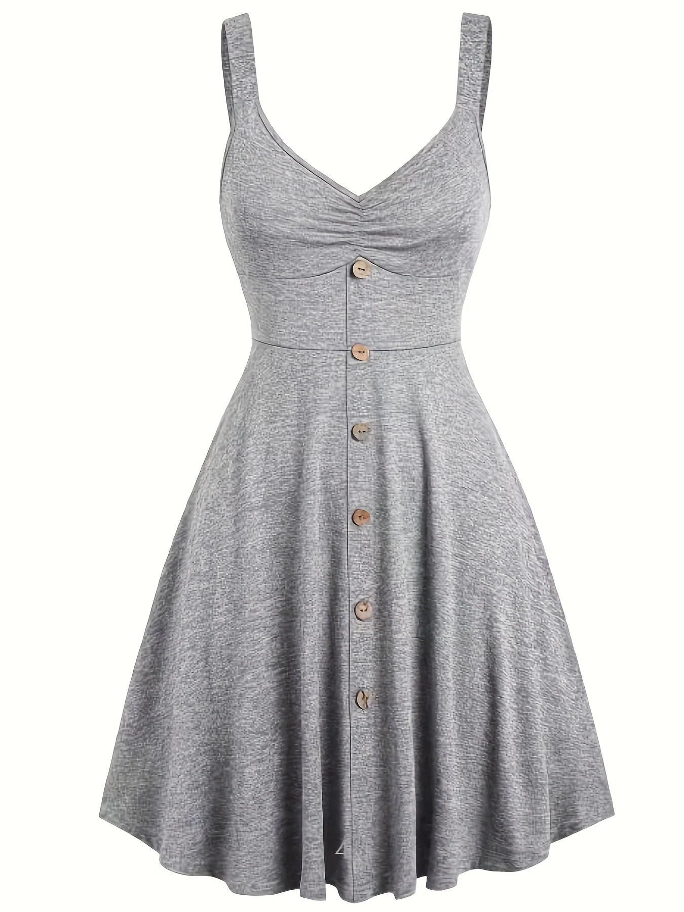 Robe Femme Élégante Décontractée Boutonnée Col V Été Printemps - Image 2