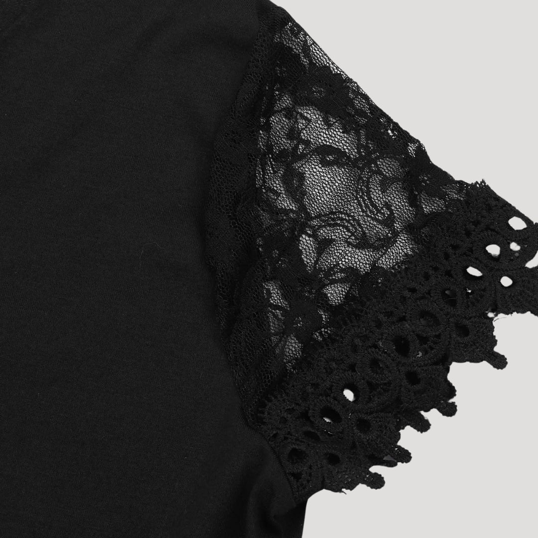Robe Femme Élégante Manches Dentelle Col Ondulé pour Soirée et Événement - Image 5