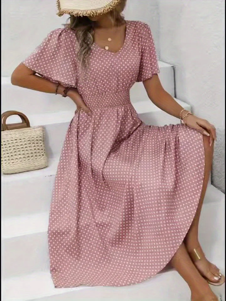 Robe Femme Élégante à Pois Style Décontracté pour Printemps/Été - Image 11