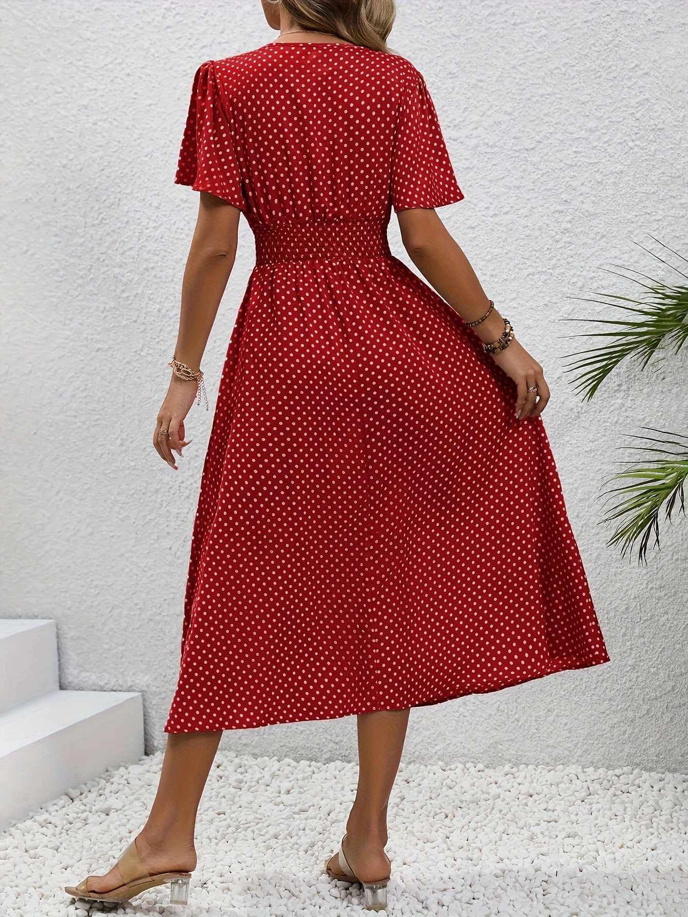 Robe Femme Élégante à Pois Style Décontracté pour Printemps/Été - Image 7