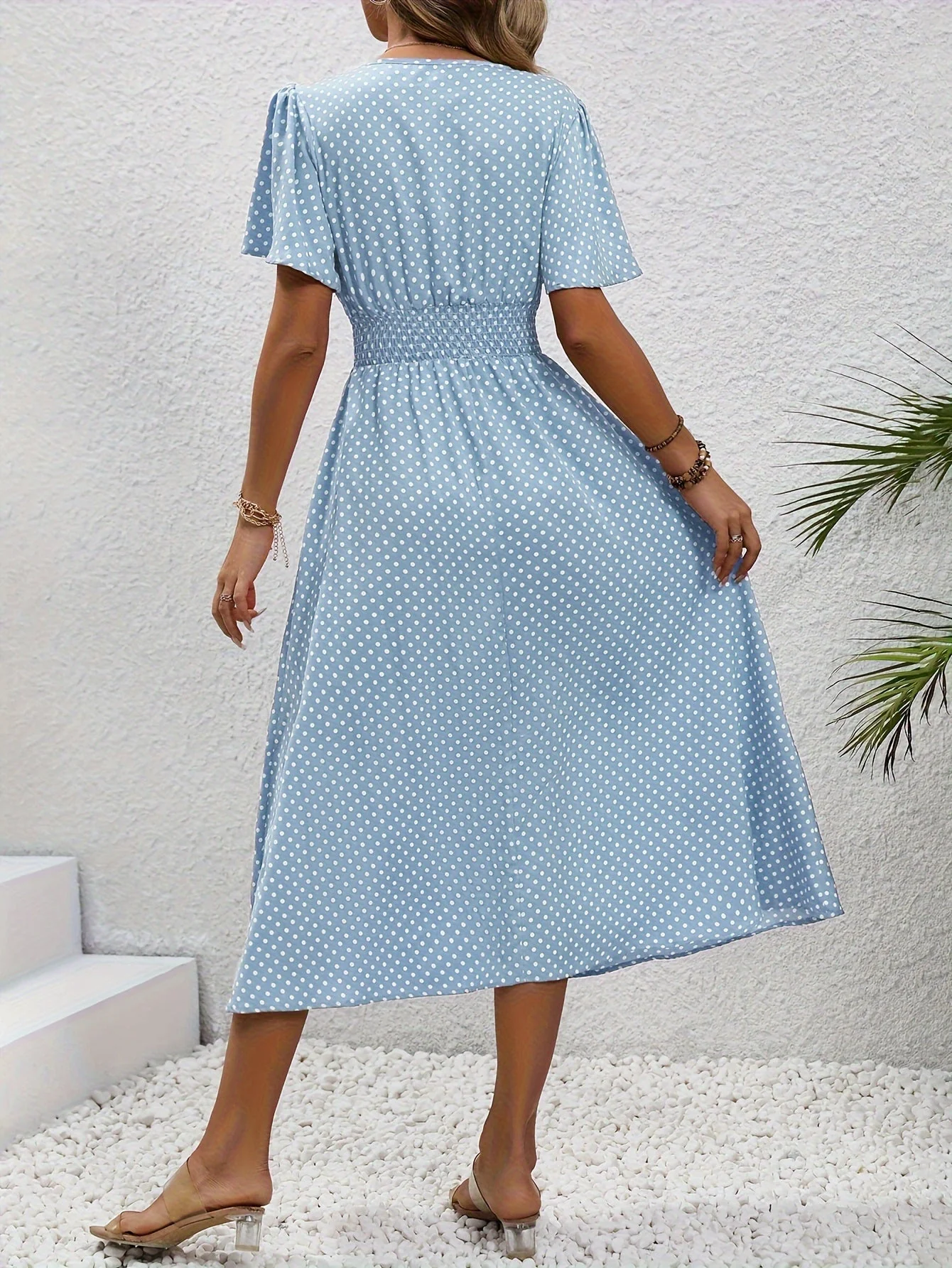 Robe Femme Élégante à Pois Style Décontracté pour Printemps/Été - Image 8