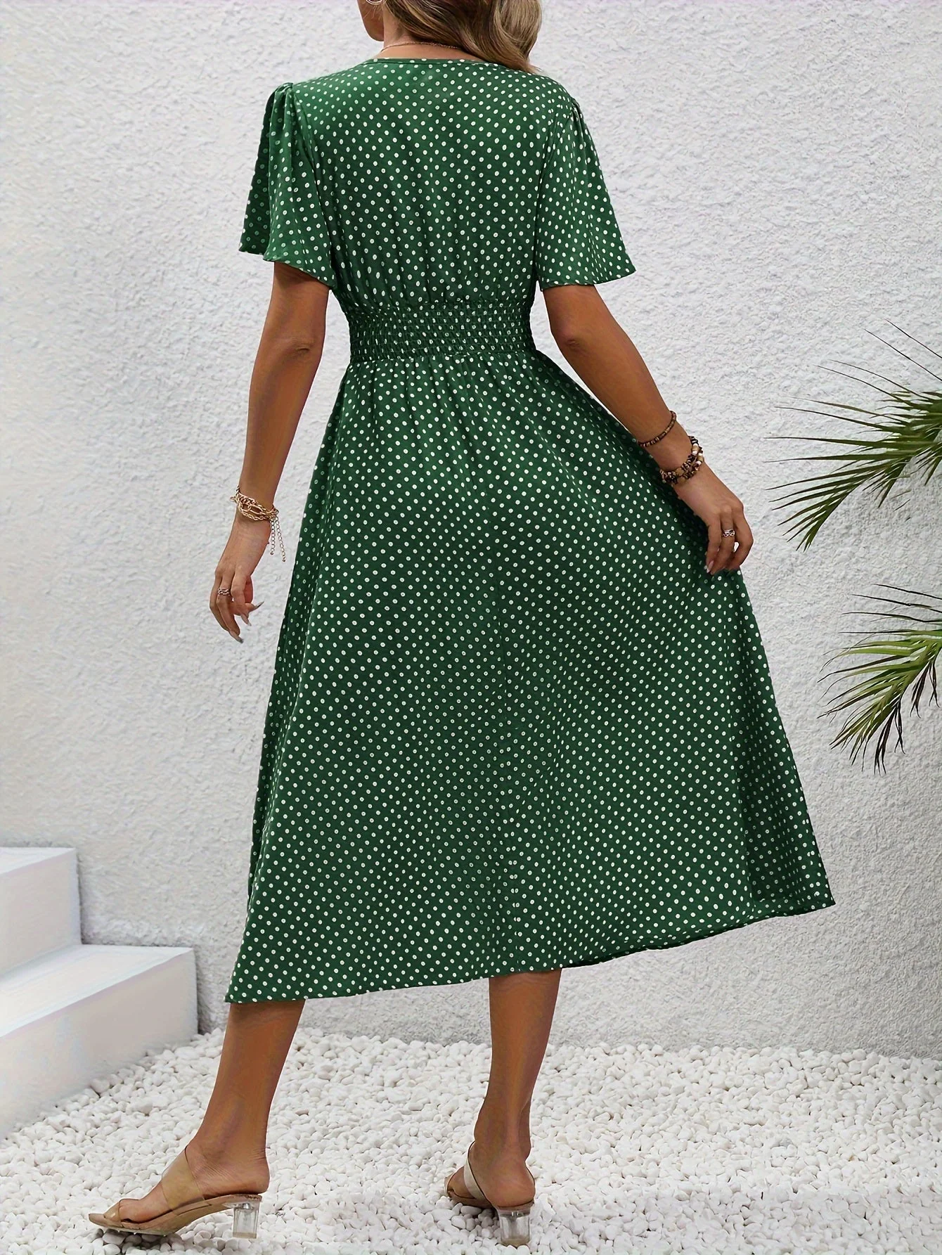Robe Femme Élégante à Pois Style Décontracté pour Printemps/Été - Image 9