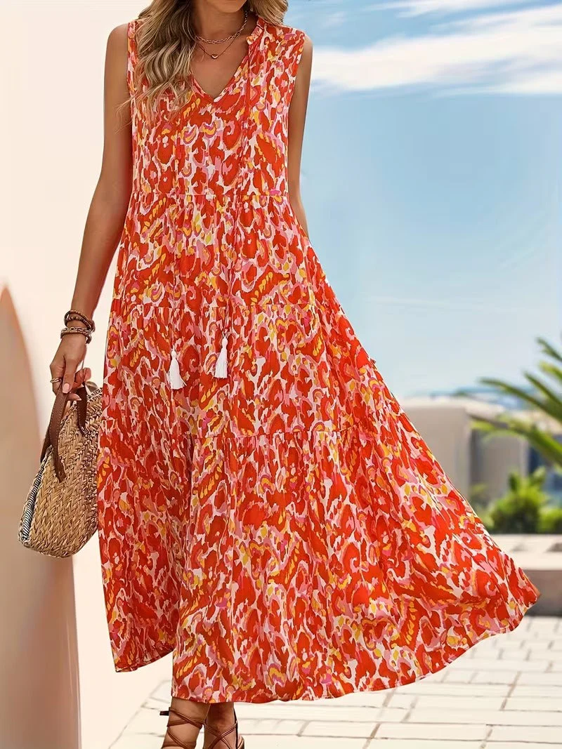 Robe Femme Élégante Sans Manches Style Bohème pour Été et Printemps - Image 11