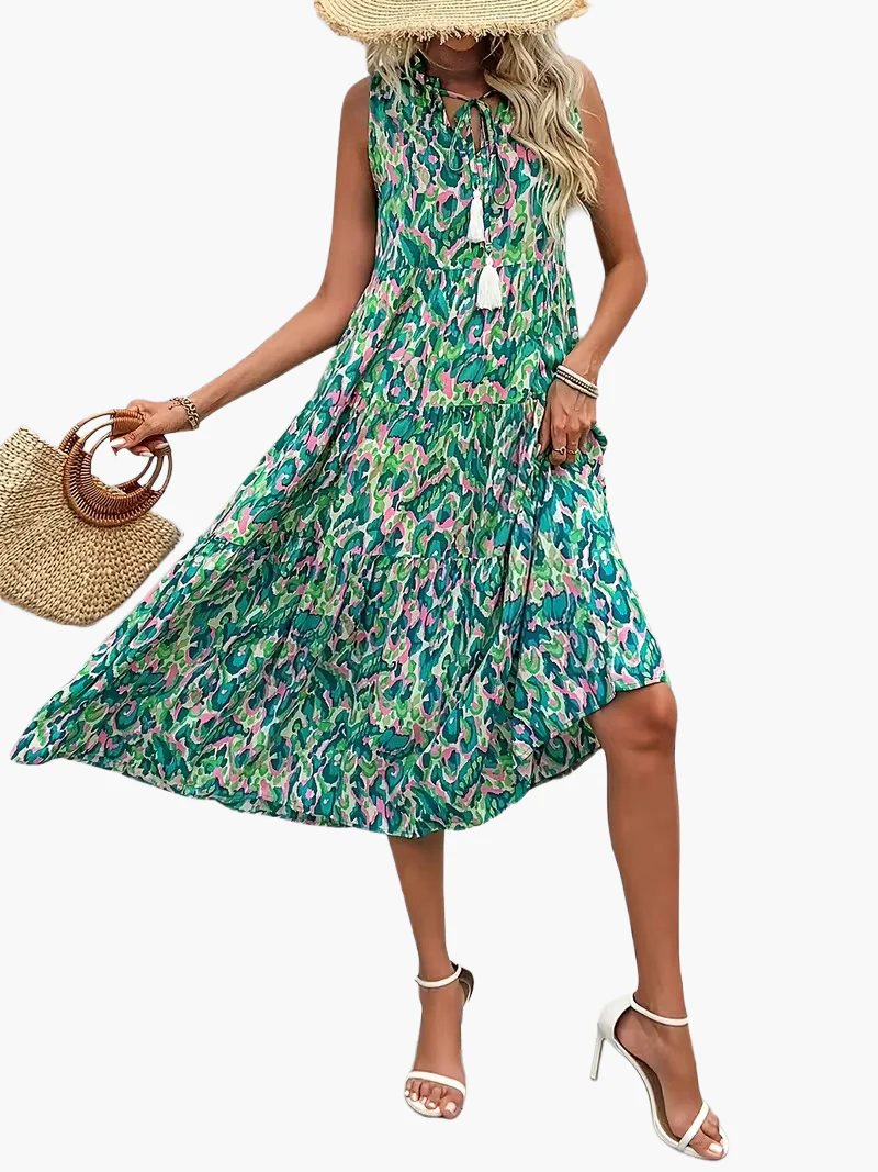 Robe Femme Élégante Sans Manches Style Bohème pour Été et Printemps - Image 12