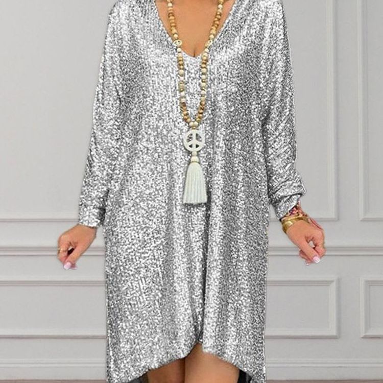 Robe Femme Élégante à Sequins Style Décontracté Chic pour Occasions et Soirées - Image 3
